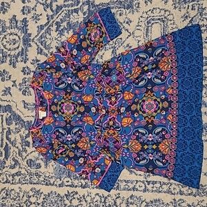 Monsoon sz 11 dress pink blue DRESS K94